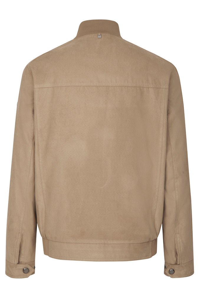 BUGATTI Men's Lightweight Full Zip Jacket - Beige Windbreaker for Outdoor Running, Hiking & Travel