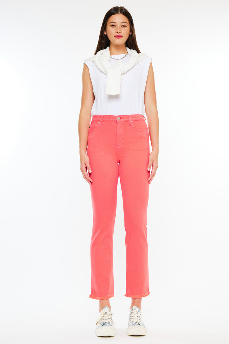 Tiana High Rise Slim Straight Jeans for Women - Stretchy Denim Pants, Comfortable & Flattering Fit - Perfect for Casual Wear, Office, and Night Out