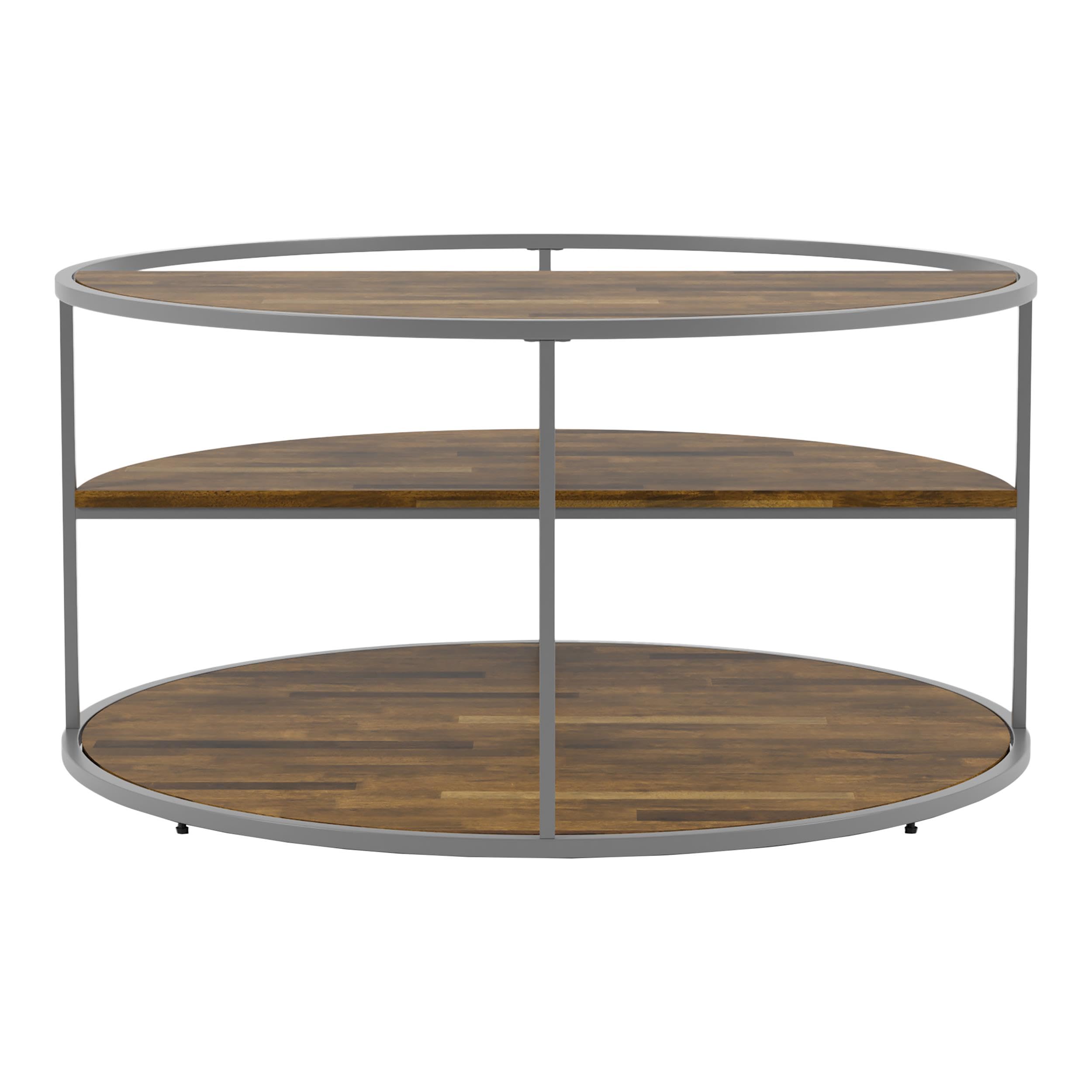 Furniture of America Marquesa Contemporary Gray Wood Round Coffee Table - Modern Living Room Centerpiece for Home Decor & Entertainment