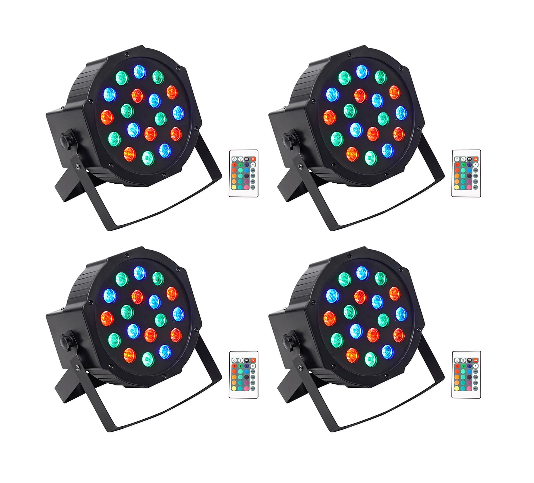 Rockville PAR 50 Rechargeable LED DMX DJ Wash Lights with Remote Control - Perfect for Club, Stage, and Event Lighting