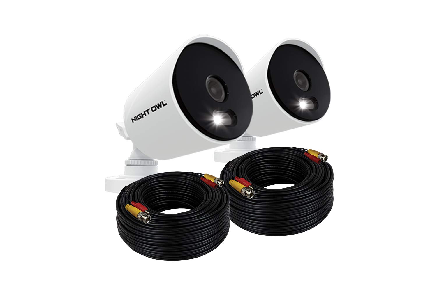 Night Owl 1080p HD Wired Indoor/Outdoor Security Cameras with Motion-Activated Spotlights, 100ft Night Vision & Wide Viewing Angle (2-Pack) - Ideal for Home Surveillance, Business Monitoring & Property Protection