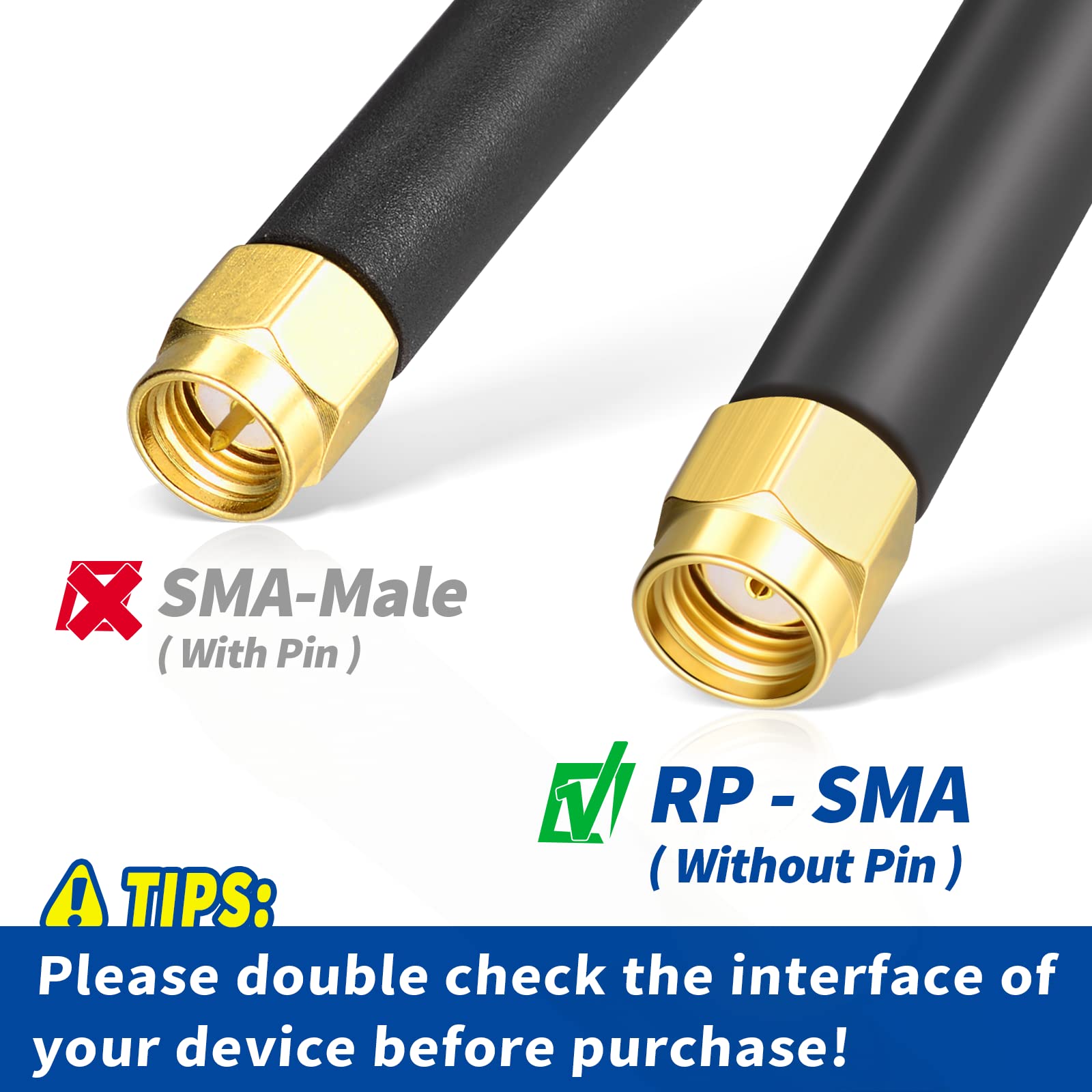 Bingfu 2-Pack Dual Band WiFi Antenna 2.4GHz 5GHz 5.8GHz MIMO RP-SMA Male for FPV, WiFi, Bluetooth, USB Adapter, PCIe Card, Router & Wireless Backup Camera - Perfect for Drone FPV, Home Networking & Wireless Signal Boosting