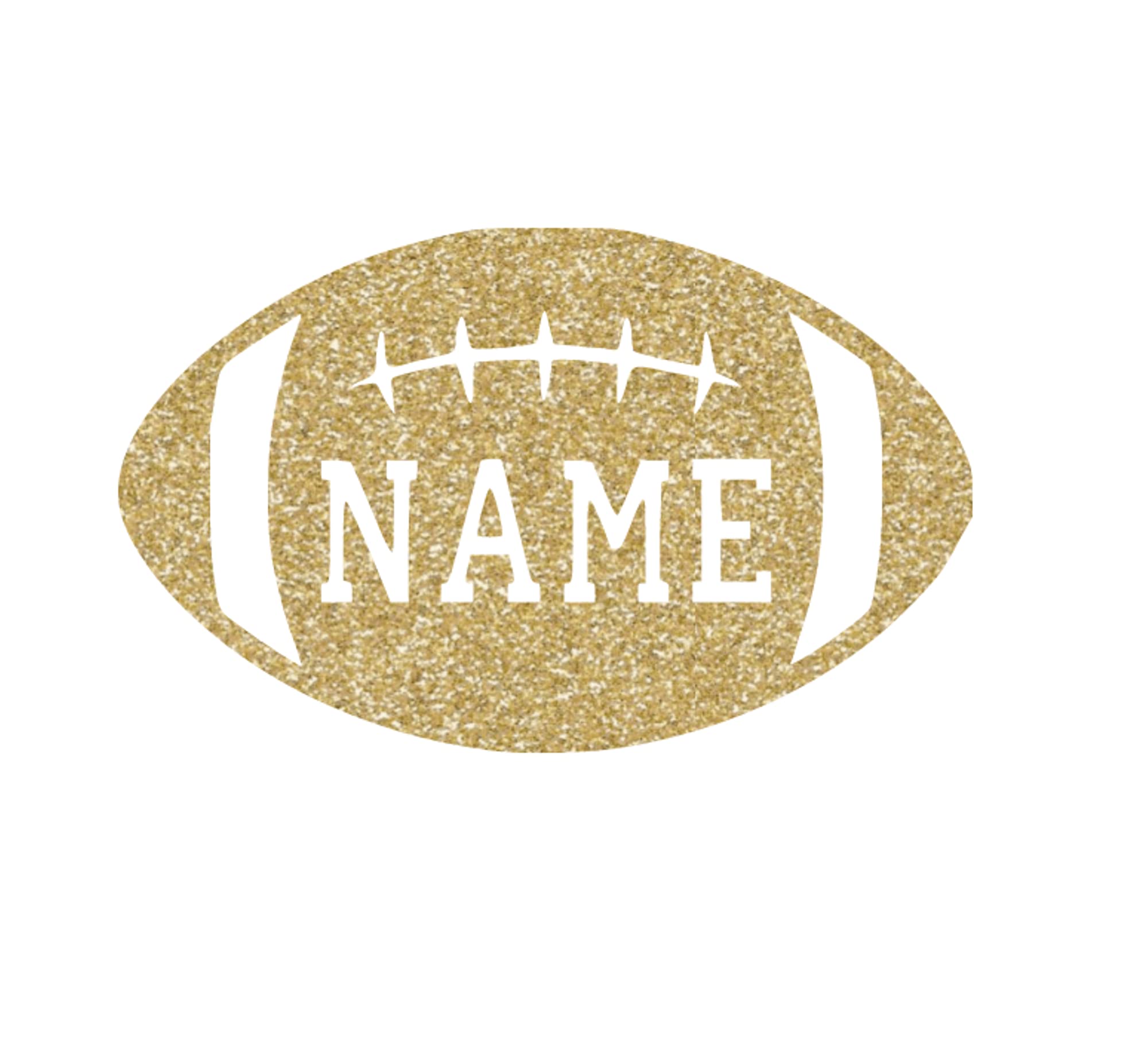 Custom Football Iron On Decal for Hoodies & T-Shirts - HTV Heat Transfer Vinyl Patch - Ready to Press DIY Sports Apparel - Choose Size & Color (Champagne Glitter) - Perfect for Game Day Outfits, Team Spirit Wear & Personalized Sports Gifts