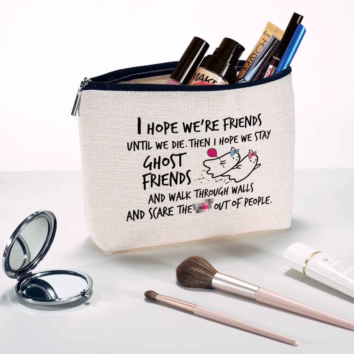 Best Friendship Gifts for Women - Cute Makeup Bag for Bestie BFF - Perfect Birthday Gift Idea for Her - MB003 | Great for Travel, Cosmetics Storage & Everyday Use