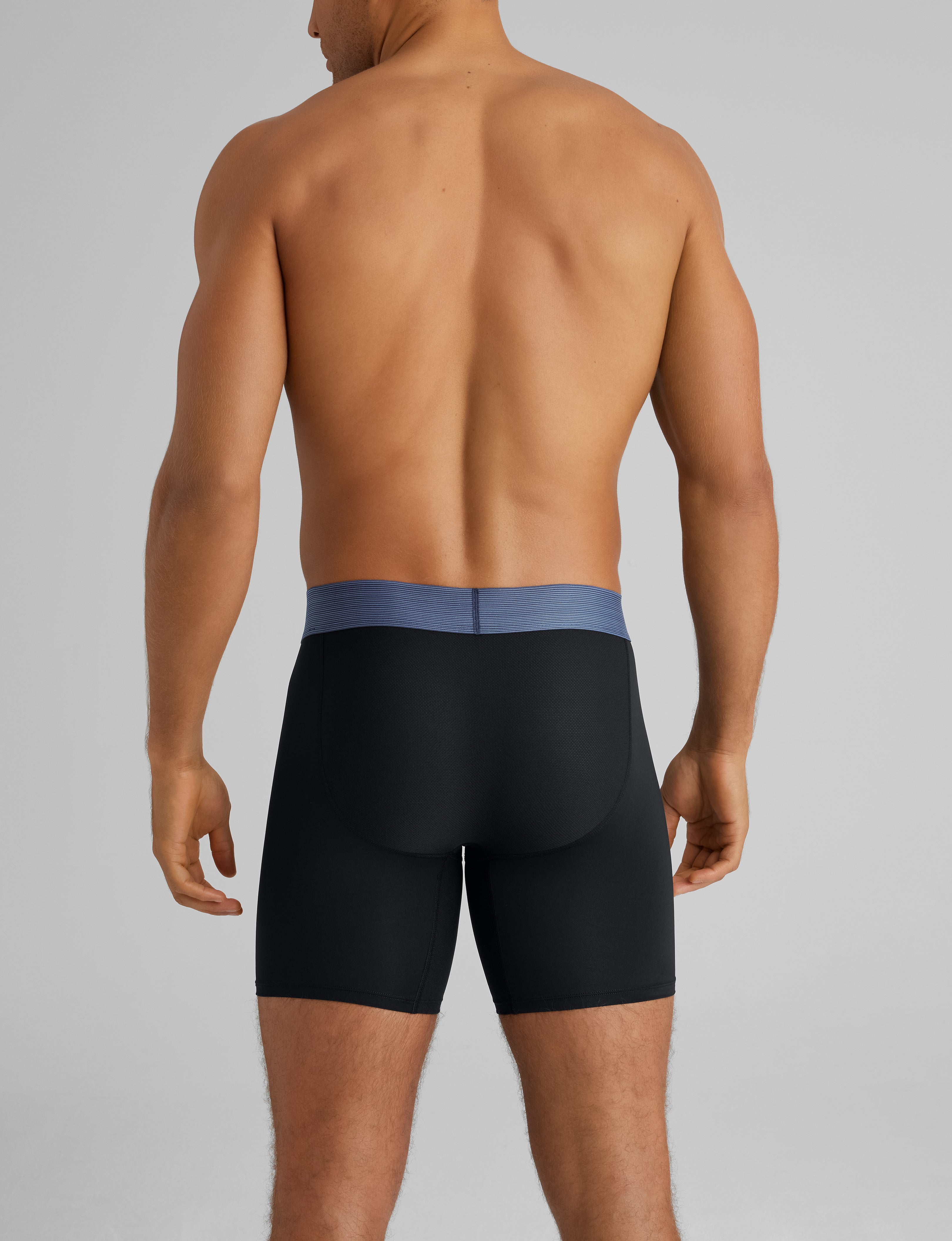 360 Sport Mid Length Boxer Briefs for Men - 6 Pack Moisture Wicking Underwear - Comfortable Workout & Daily Wear Boxer Shorts for Running, Gym, Travel & Casual Use