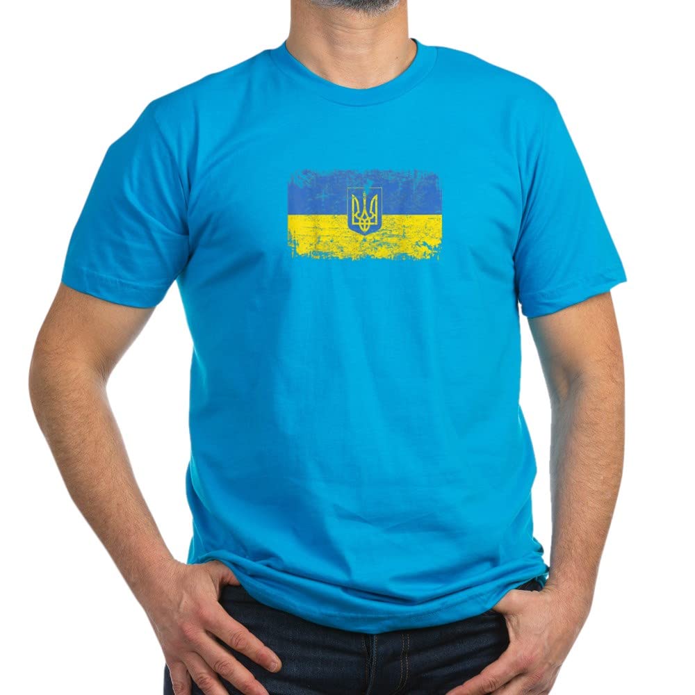 Ukraine Flag Vintage T-Shirt for Men, Women & Kids - Semi-Fit Cotton Tee - Patriotic Unisex Apparel for Everyday Wear & Special Occasions