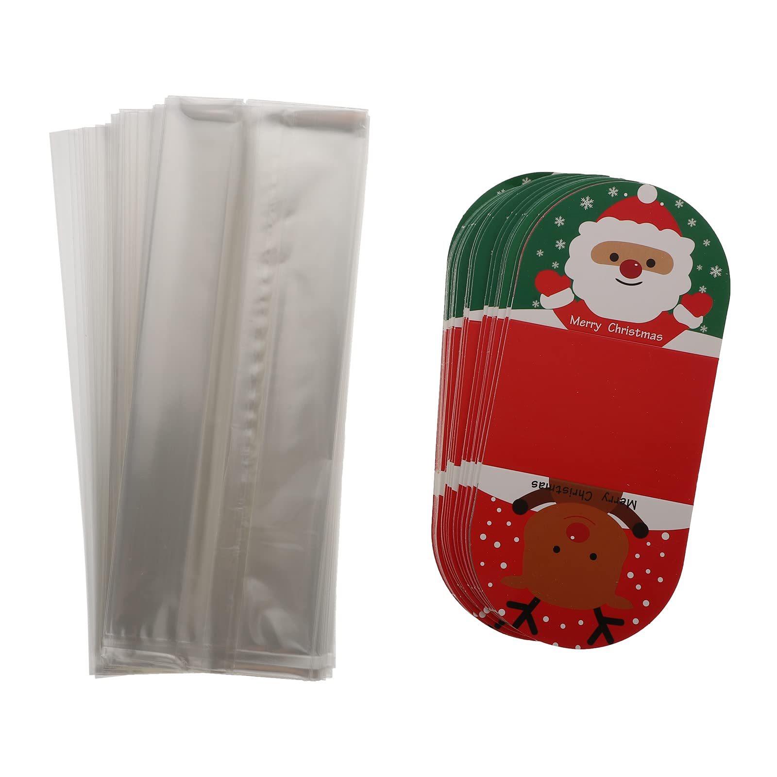 Veemoon 50-Pack Christmas Bread Bags - Holiday Pastry Wrapping Bags for Homemade Cookies, Cakes & Treats - Festive Food Packaging for Christmas Baking, Gifting & Party Decorations