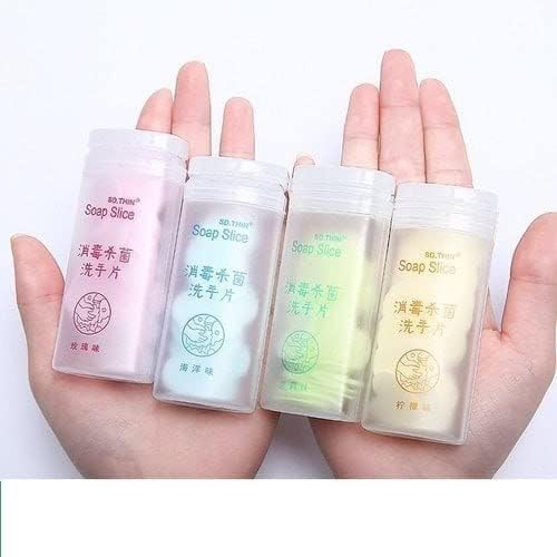 50Pcs Disposable Travel Soap Sheets | Portable Mini Paper Soap for Hand & Face Washing | Antibacterial & Hygienic | Perfect for Camping, Hiking, Gym & Airplane Travel