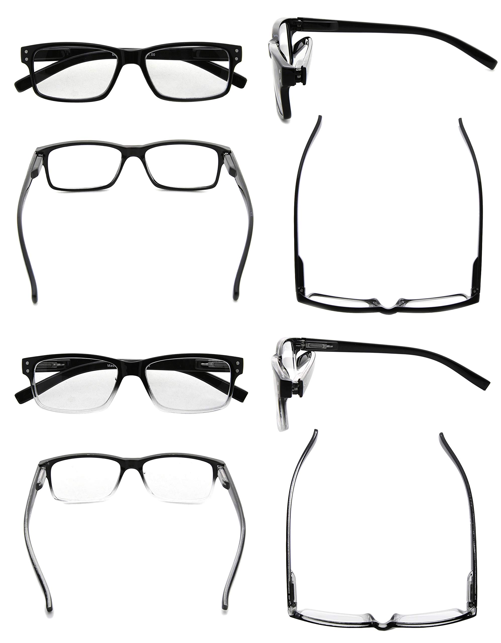 CessBlu Multipack Reading Glasses for Men & Women - Lightweight Readers for Reading, Computer Use & Daily Activities (2-Pack, 3-Pack, 5-Pack Options)
