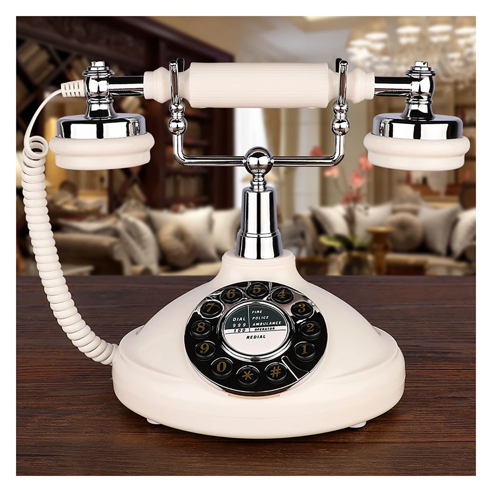 Vintage Rotary Dial Telephone - Retro Desk Phone with Hands-Free Function, Antique Wired Landline Phone for Home & Office Decor | Perfect for Vintage Themed Rooms, Film Props, and Gift Ideas