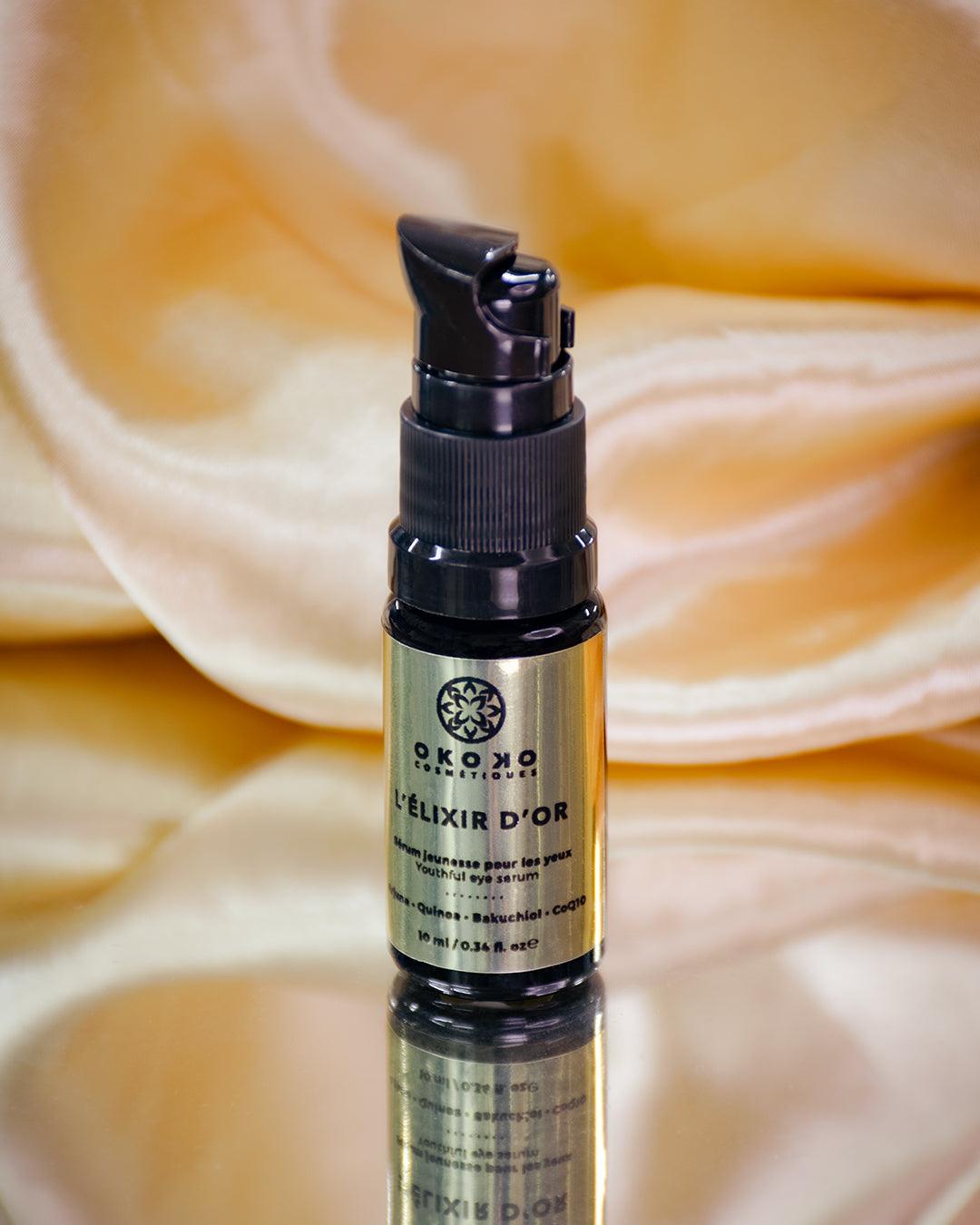 L’Élixir D’Or Advanced Eye Serum with Arjuna Extract & Caffeine – Dark Circle & Puffiness Reducer for Bright, Youthful Eyes – Perfect for Nighttime Skincare Routine