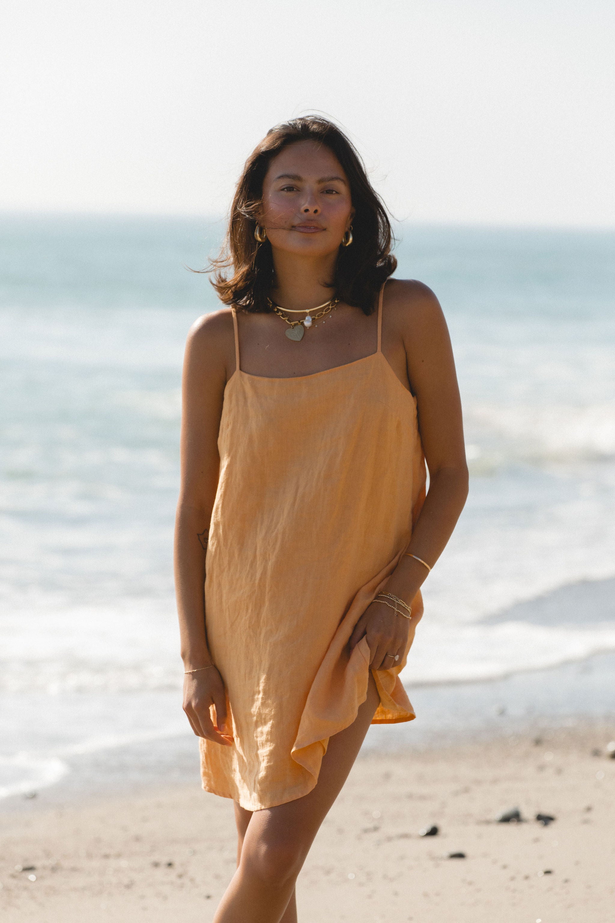 Sicily Linen Mini Dress for Women - Breathable Summer Sundress with Pockets | Perfect for Beach Vacation, Date Night & Casual Outings