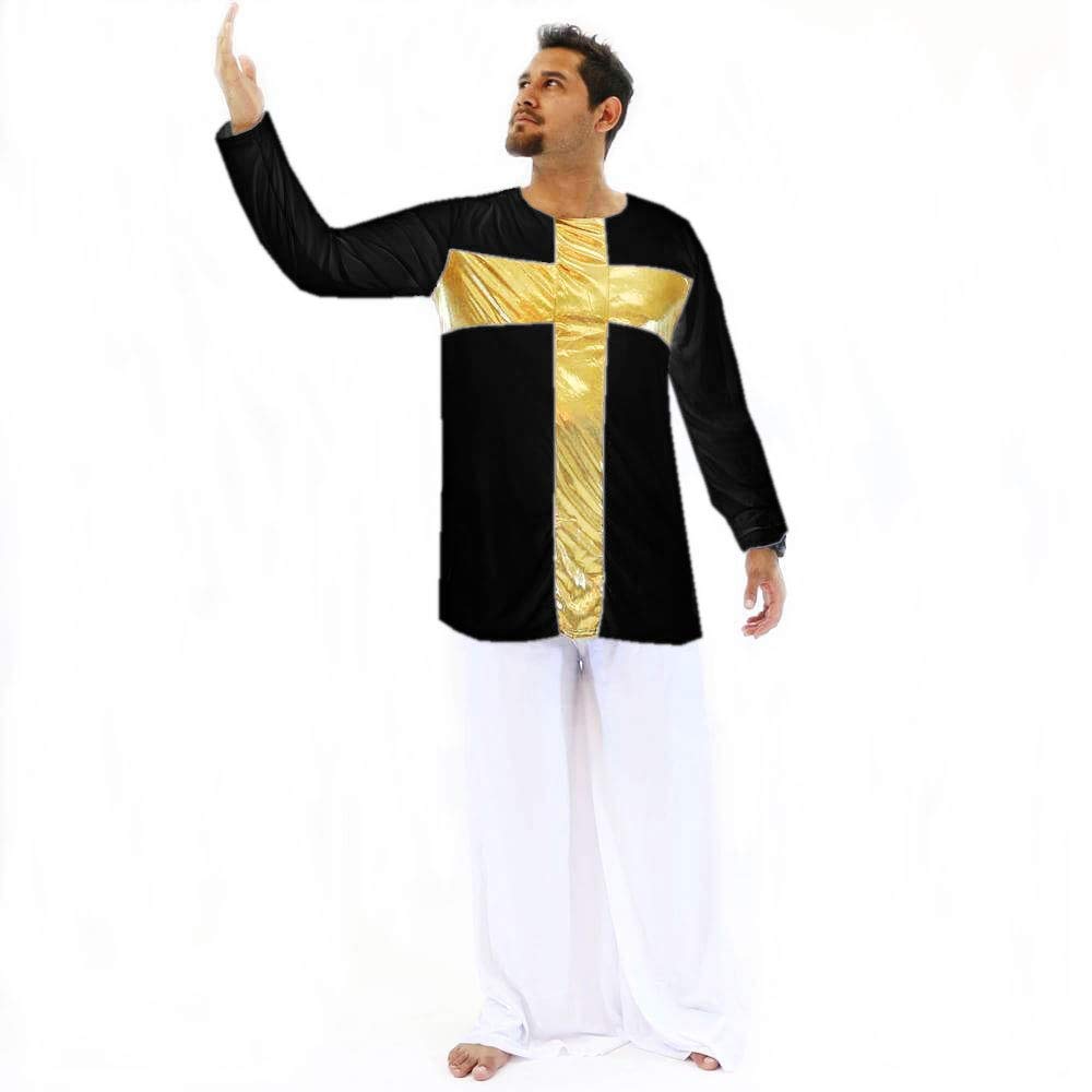 Boys' Praise Cross Pullover Dance Top - Christian Worship & Performance Apparel for Church, Choir & Dance Team