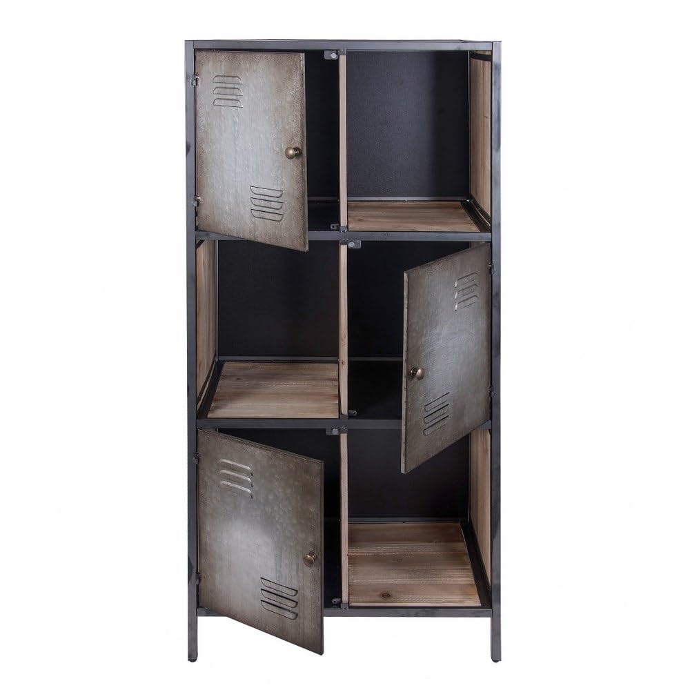 Rustic Weathered Steel Bookcase - Modern Industrial Bookshelf for Living Room, Office & Study | Durable & Stylish Home Storage Solution