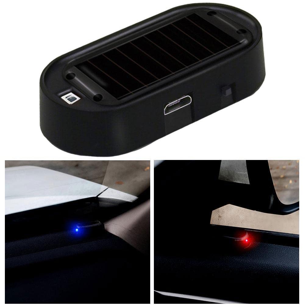 Solar Car Alarm LED Light - Solar Powered Anti-Theft Warning Light with Flashing Security LED & USB Port for Vehicle Protection | Perfect for Parking Security, Nighttime Deterrent, and Theft Prevention in Cars, Trucks, and SUVs