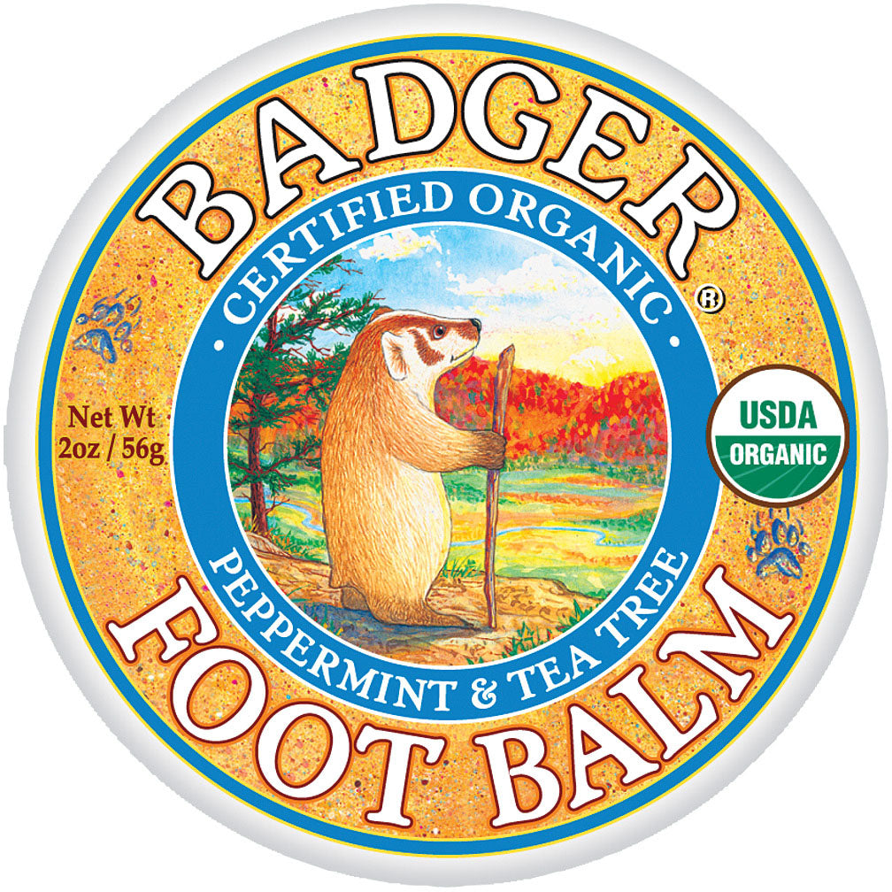Badger Foot Balm - 2oz Natural Soothing Skin Care for Dry & Cracked Feet - Perfect for Hiking, Running & Daily Moisturizing