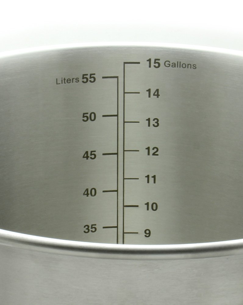 Kegco 3PXBK15-P2 15 Gallon Stainless Steel Brew Kettle for Home Brewing Beer, Wine & Kombucha | Commercial Grade Pot for Brewers & Distillers | Perfect for Outdoor Brewing & Large Batch Fermentation