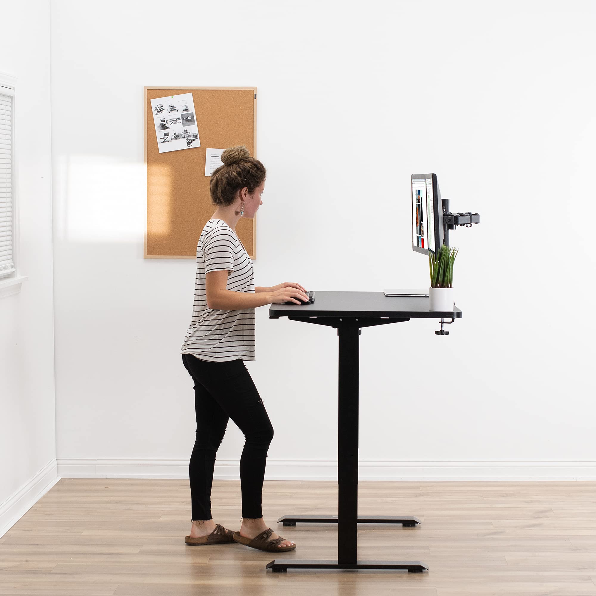 VIVO Universal 48 x 30 Inch Solid One-Piece Table Top for Standard & Sit to Stand Height Adjustable Home Office Desk Frames, Black (DESK-TOP48-30B) - Perfect for Workstations, Gaming Setups & Study Areas