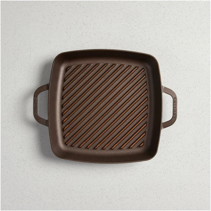 12 Inch Nonstick Grill Pan for Stovetop - Heavy Duty Cast Aluminum Griddle Pan with Lid - Perfect for Indoor Grilling, Burgers, Steaks & Vegetables