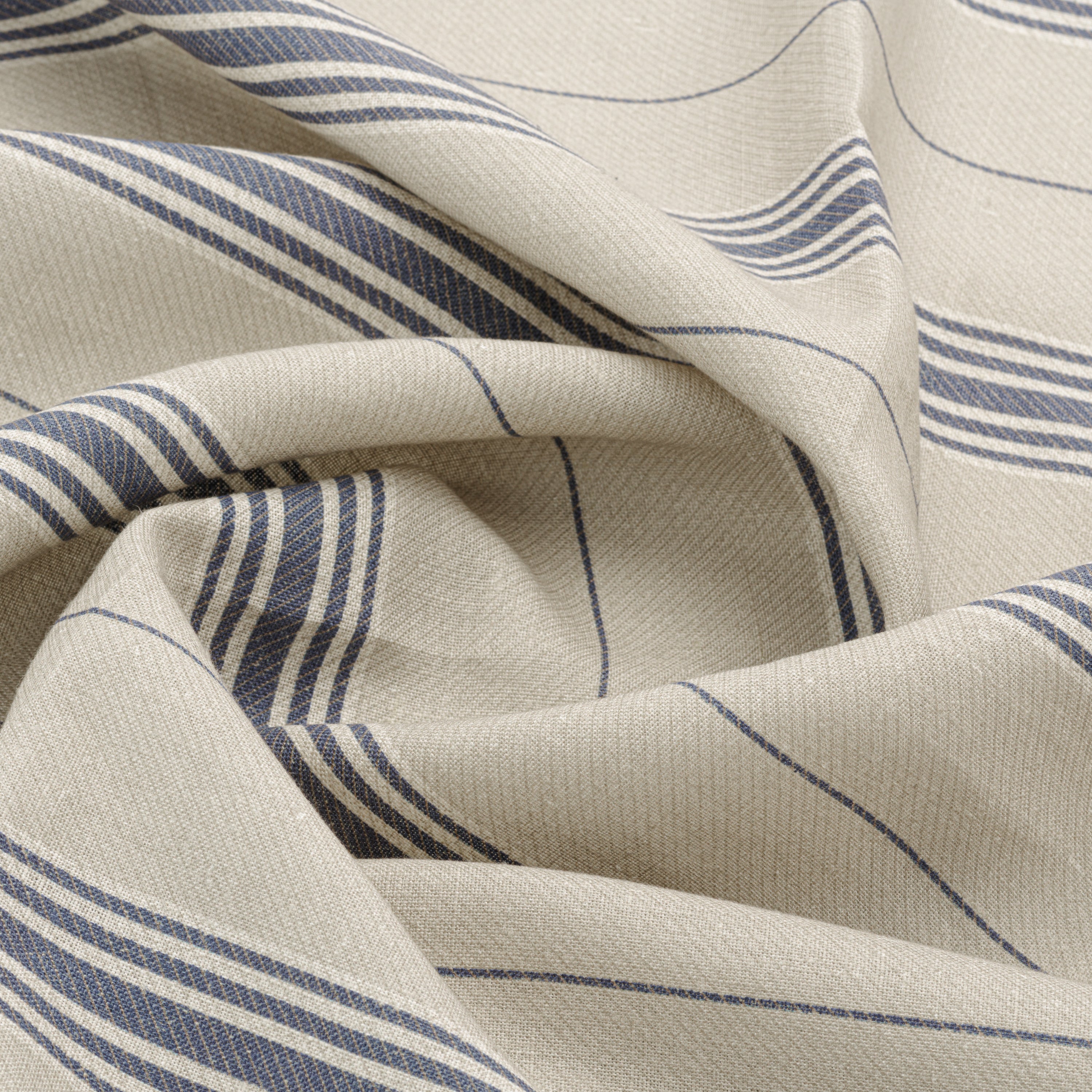 Premium Vallon Striped Linen Fabric - Natural Indigo Dye Sample for DIY Sewing, Upholstery & Home Decor Projects | Eco-Friendly Textile Material for Crafts, Curtains & Fashion Accessories