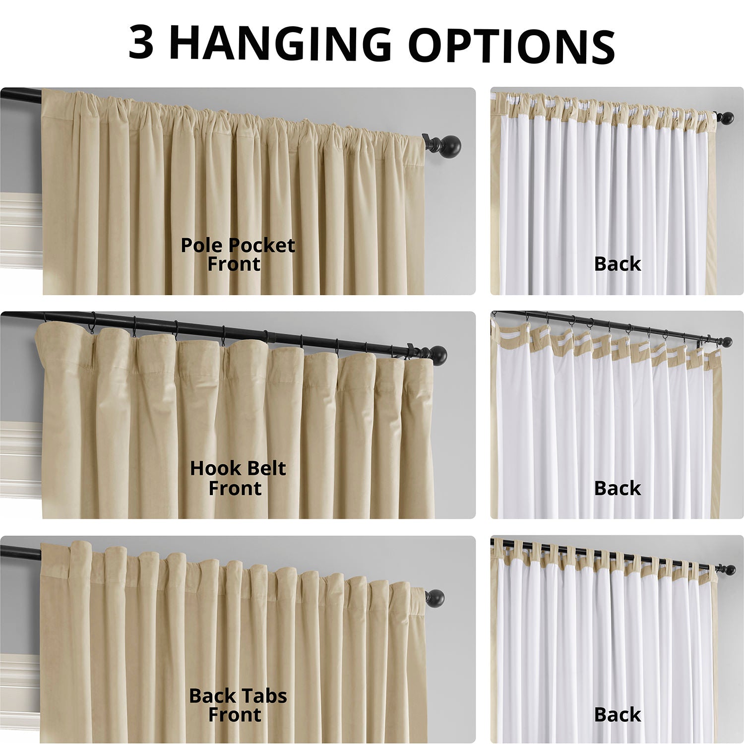 Extra Wide Blackout Curtains for Bedroom - Soft Velvet Thermal Insulated Drapes, Noise Reducing & Light Blocking, Neutral Ground Signature Collection (84x96 Inch) - Perfect for Home Theater, Nursery & Shift Workers