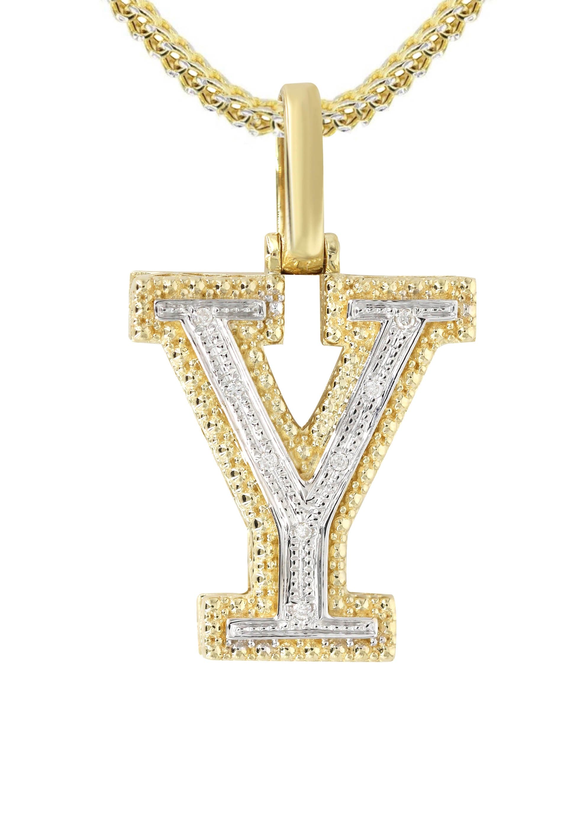 10K Yellow Gold Diamond Letter Y Necklace - 13.5 Grams | Elegant Personalized Jewelry Gift for Women, Perfect for Birthdays, Anniversaries & Special Occasions