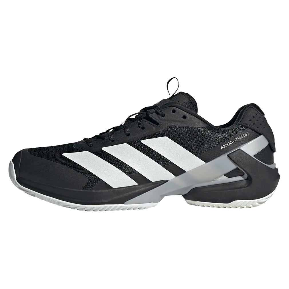Men's adidas adizero Ubersonic 5 Clay Court Tennis Shoes - Core Black/Zero Metallic | Lightweight Performance for Clay Court Play & Training