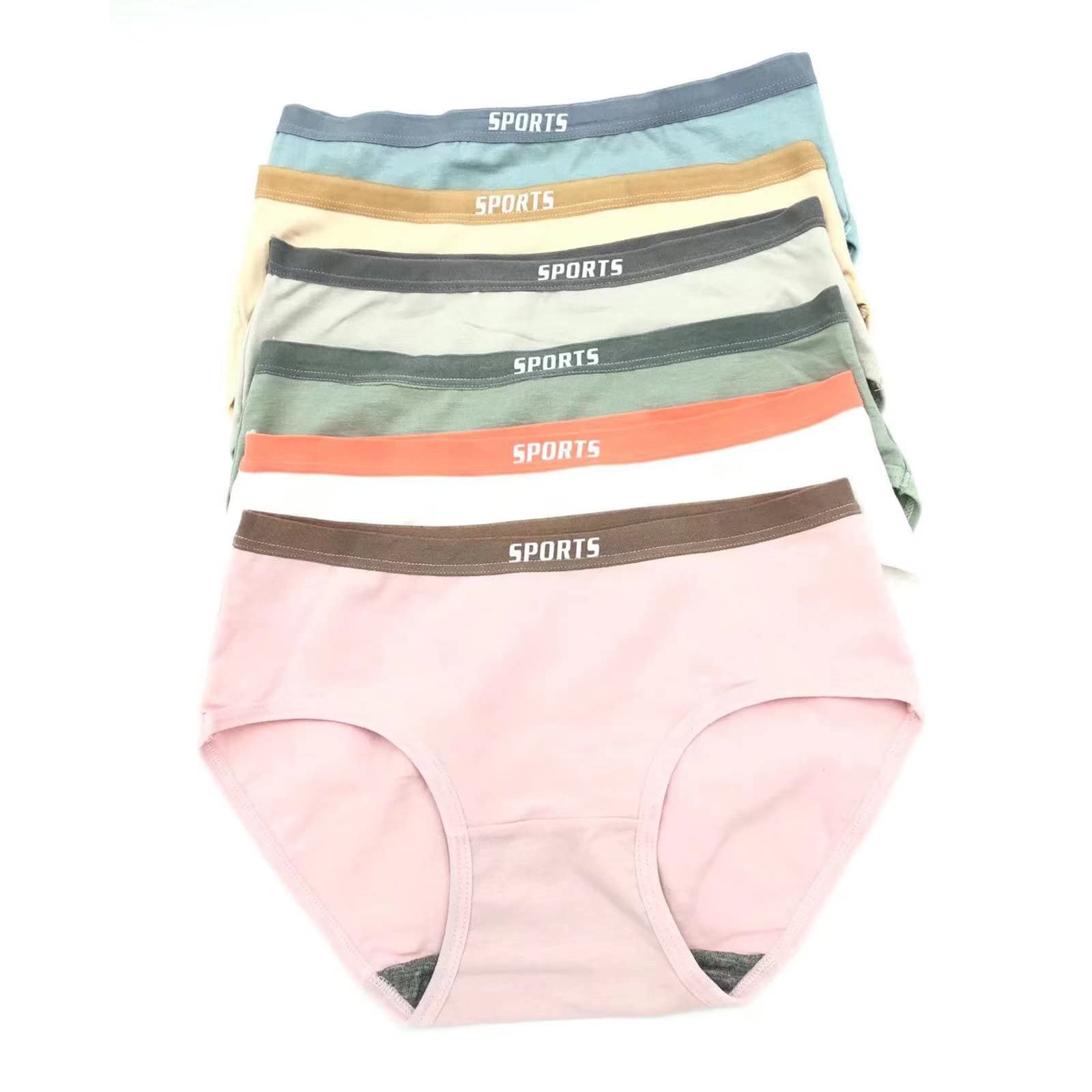 Women's Cotton Underwear 6-Pack - Mid Rise Breathable Panties for Women - Comfortable Everyday Briefs - Perfect for Work, Yoga & Sleep