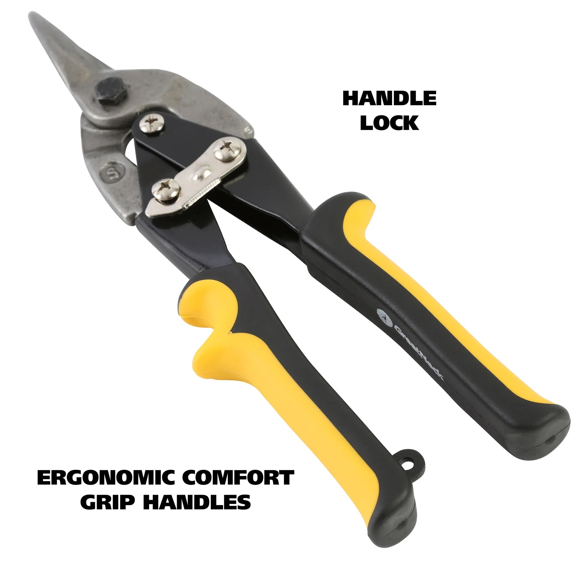 GreatNeck TA10S Straight Cut Aviation Snips - Heavy Duty Metal Cutting Shears for HVAC, Roofing & DIY Projects | Durable Tin Snips for Sheet Metal, Aluminum & More