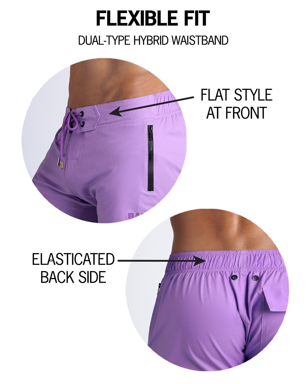 **Bang Men's Swim Trunks - Quick-Dry Stretch Flex Shorts with Adjustable Waist - Premium Beach & Pool Swimwear for Swimming, Surfing, and Vacation**