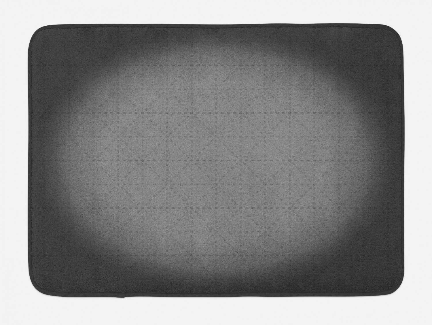 Ambesonne Non-Slip Abstract Bath Mat - Soft Plush Grey Round Pattern Bathroom Rug, 30