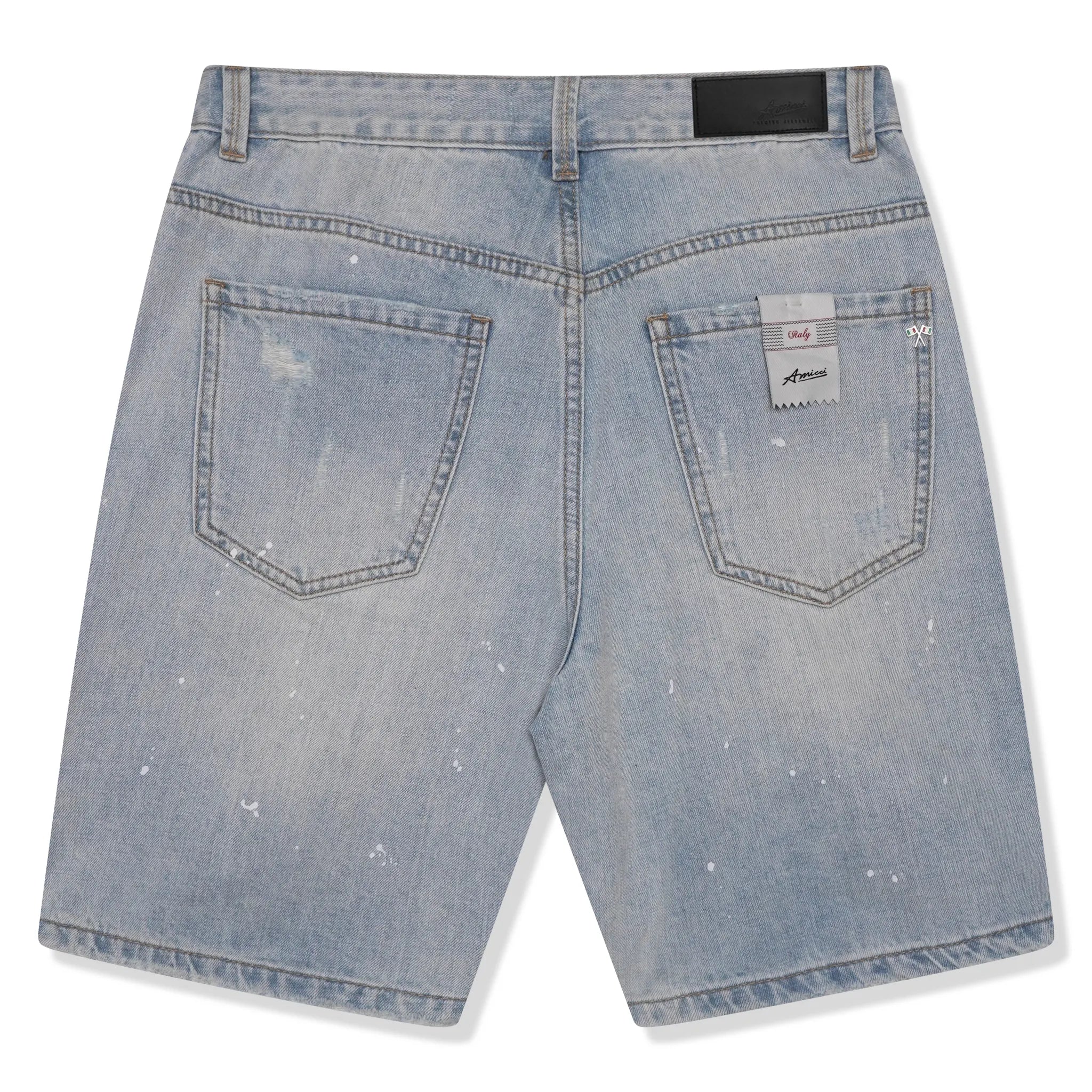 Amicci Adrano Light Blue Carpenter Shorts for Men - Durable Work Shorts with Utility Pockets - Perfect for Construction, Hiking & Outdoor Activities
