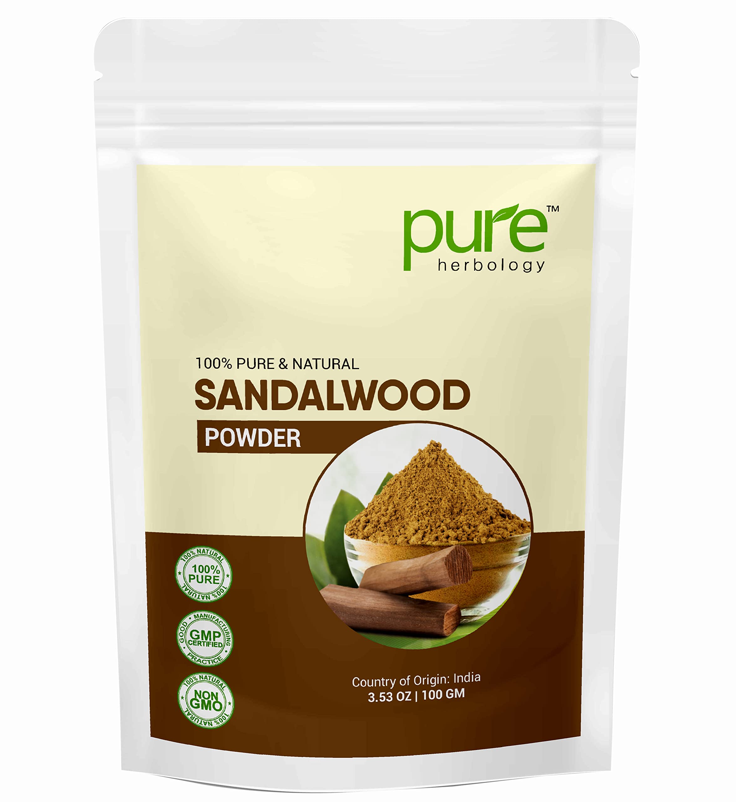Pure & Natural Sandalwood Powder for Face & Skin Care - 100% Organic Skin Whitening Facial Mask Ingredient (100g) - Perfect for DIY Spa Treatments & Ayurvedic Beauty Rituals