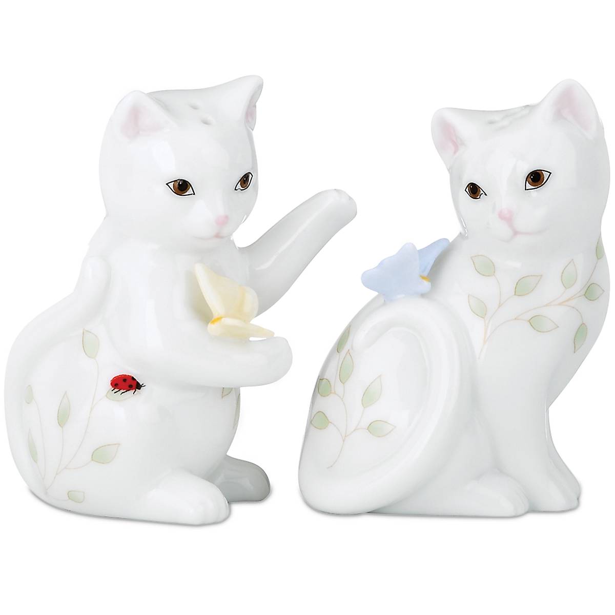 Butterfly Meadow Kitten Salt and Pepper Shakers Set - Cute Cat-Shaped Kitchen Seasoning Dispensers for Dining Table, Restaurant, and Home Decor