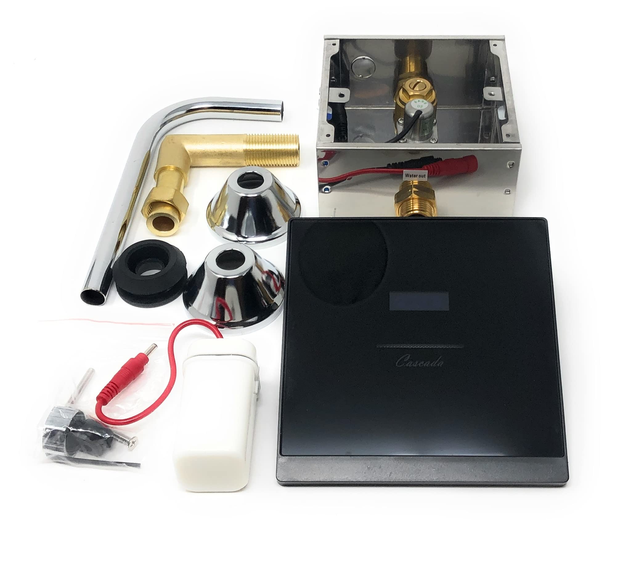 Cascada Concealed Sensor Urinal Flush Valve - Automatic Touchless Glass Toilet Flusher for Commercial Restrooms & Public Washrooms