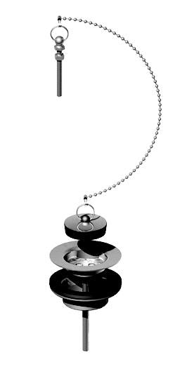 Stainless Steel Sink Drain Stopper with Chain - Chrome Plated for Kitchen & Bathroom Sink Drainage