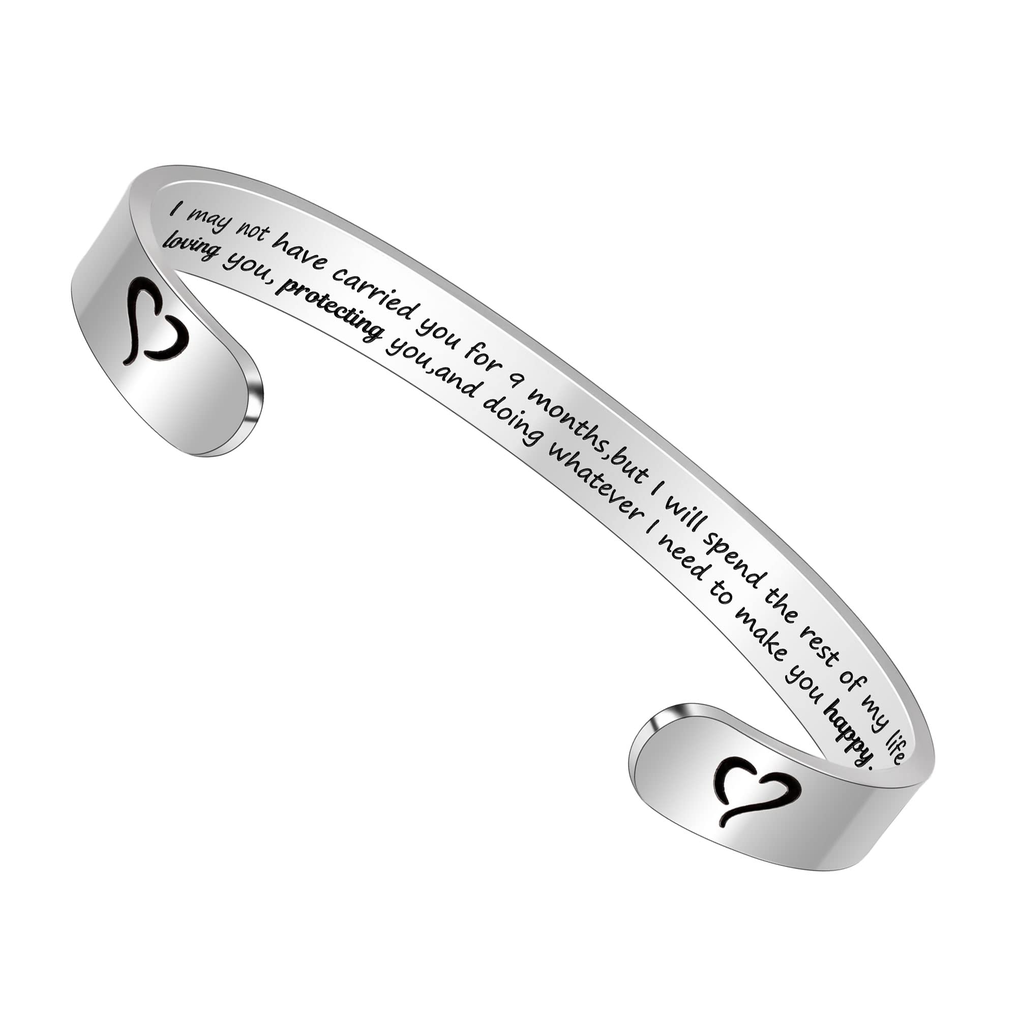 Btysun Inspirational Bracelets for Women - Motivational Mantra Jewelry, Personalized Graduation & Birthday Gifts for Her, Mother's Day Present from Daughter, Friendship Cuff Bangle for Girls | Perfect for Daily Wear, Special Occasions & Gift-Giving