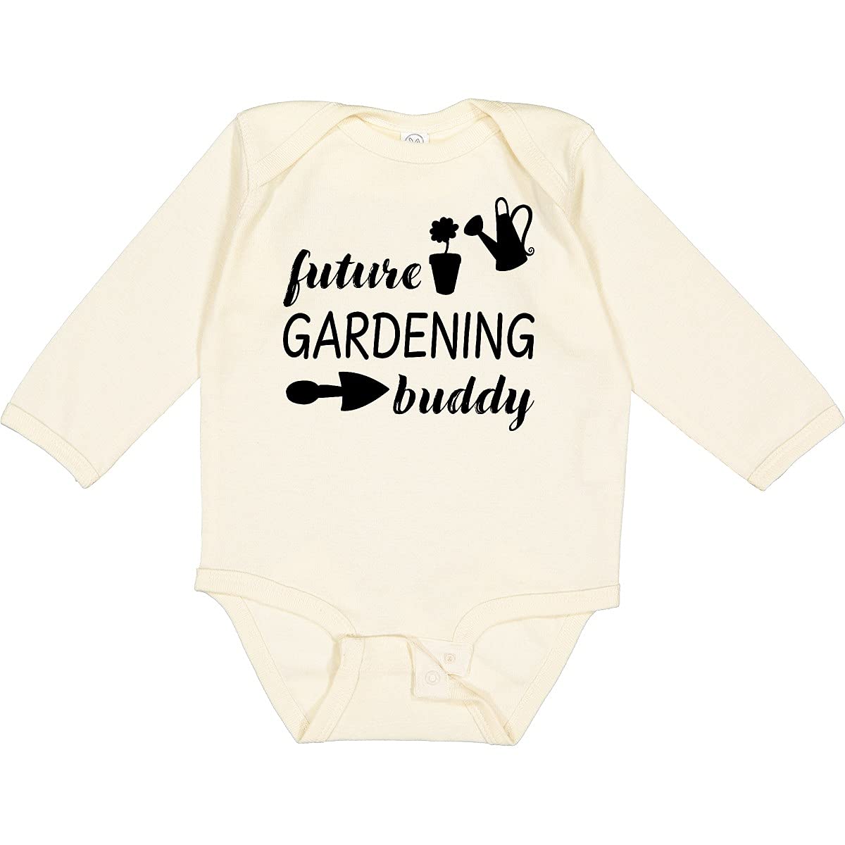 Inktastic Future Gardening Buddy Baby Long Sleeve Bodysuit - Organic Cotton Creeper for Infants & Toddlers - Perfect for Outdoor Play, Gardening Activities & Family Photos