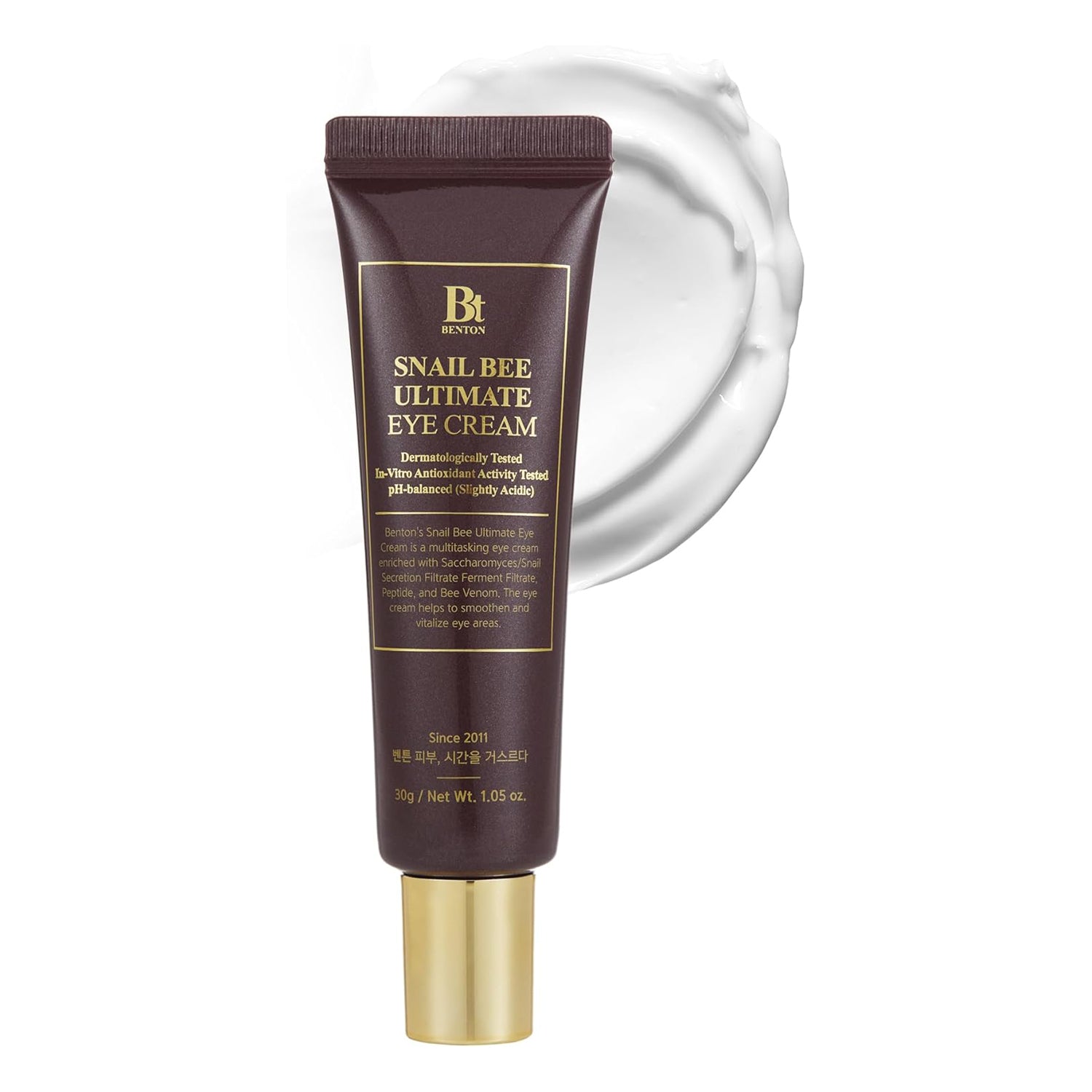 BENTON Snail Bee Ultimate Eye Cream 30g - Anti-Aging & Hydrating Eye Treatment for Dark Circles & Wrinkles - Perfect for Night & Day Skincare Routine
