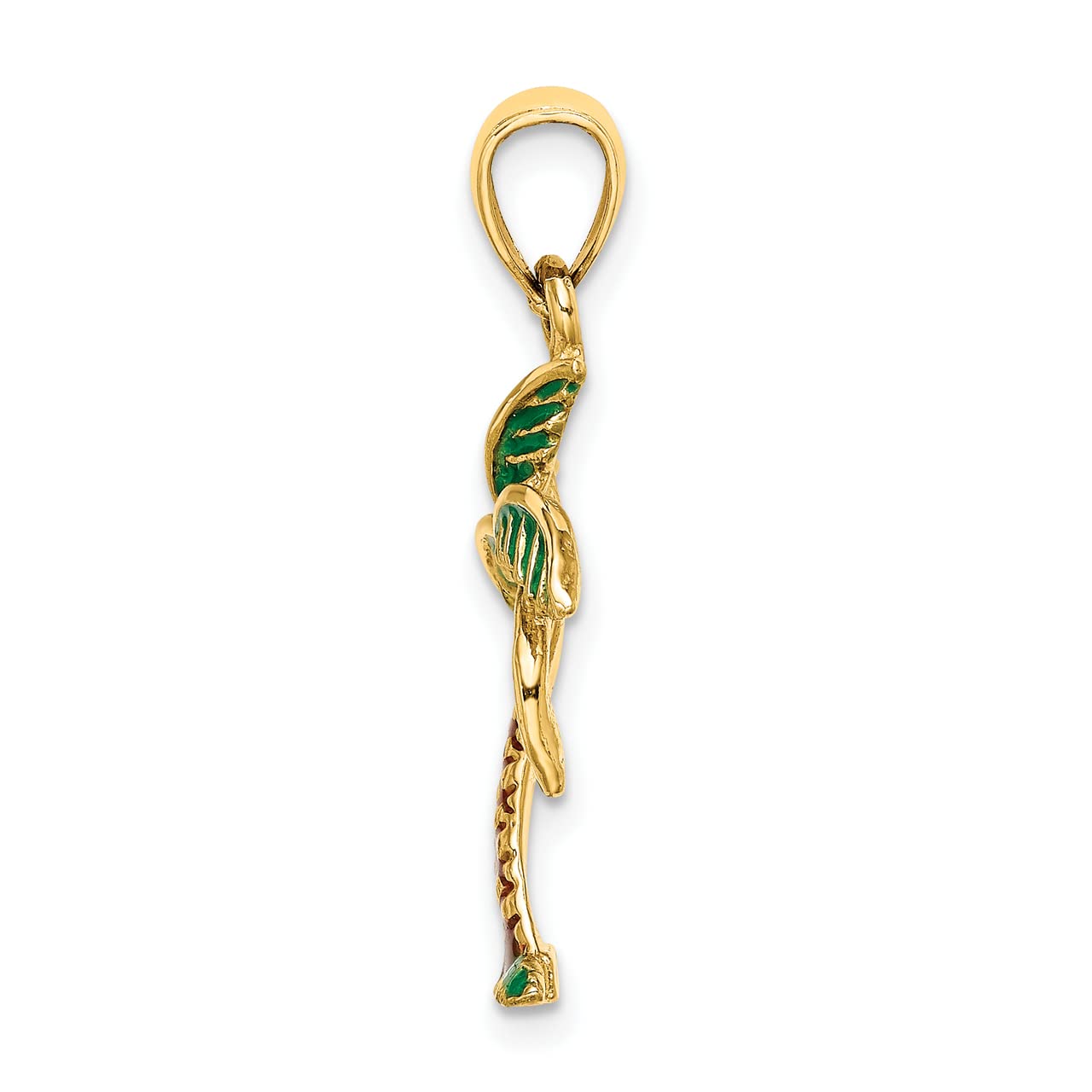 14k Yellow Gold Enamel Palm Tree Charm Pendant - Dainty Beach Jewelry for Necklace & Bracelet - Perfect for Vacation, Summer Outfits and Tropical Theme Parties