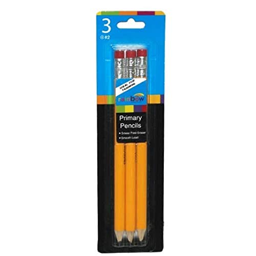 3 Pack Jumbo Primary Yellow Pencils - #2 HB Graphite Wooden Pencils for School, Office & Art Projects - Bulk Classroom Supplies for Teachers & Students
