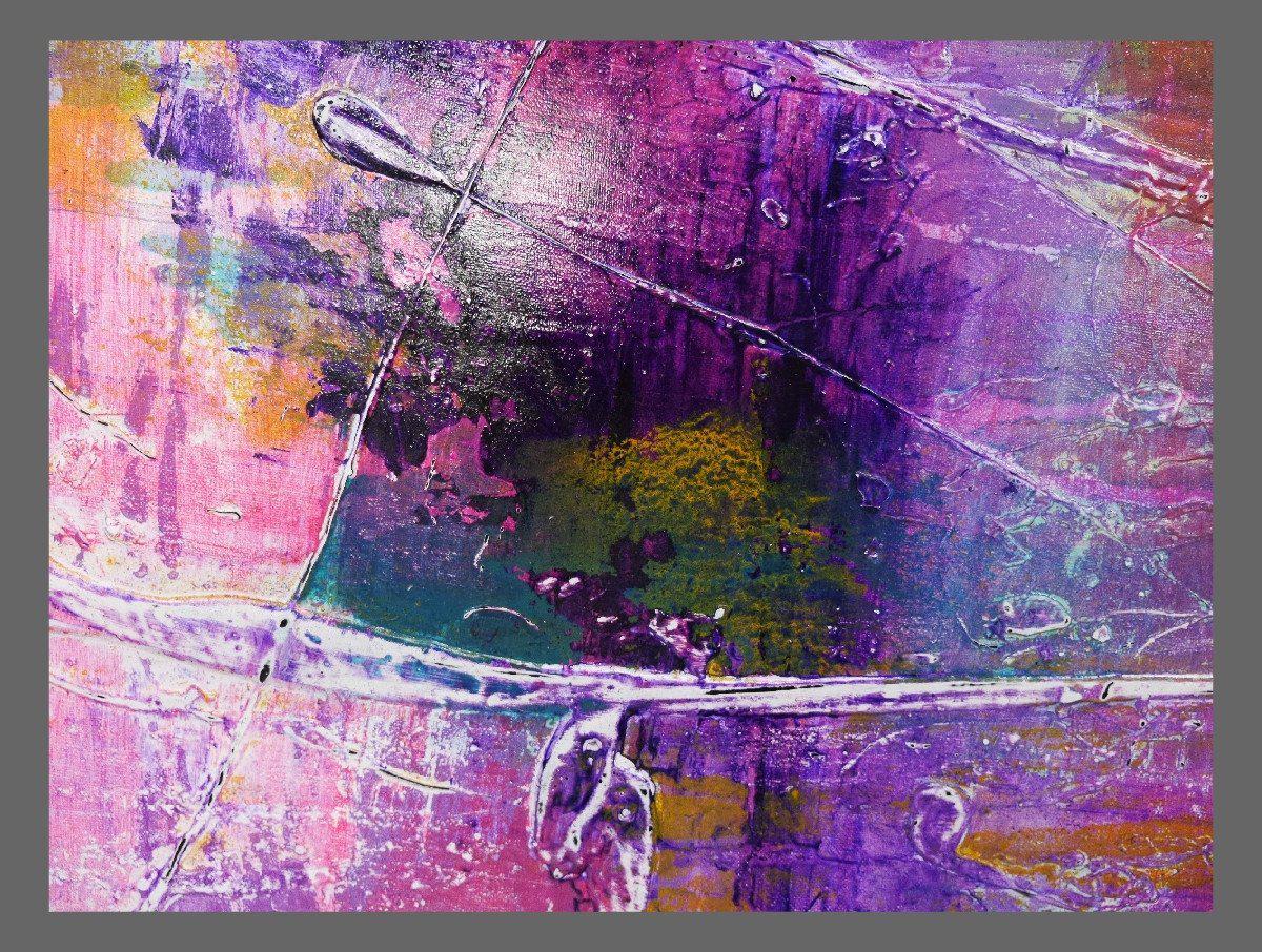 100cm x 100cm Abstract Grunge Jewel Purple Canvas Art Painting - Perfect for Modern Living Room, Bedroom or Office Wall Decor