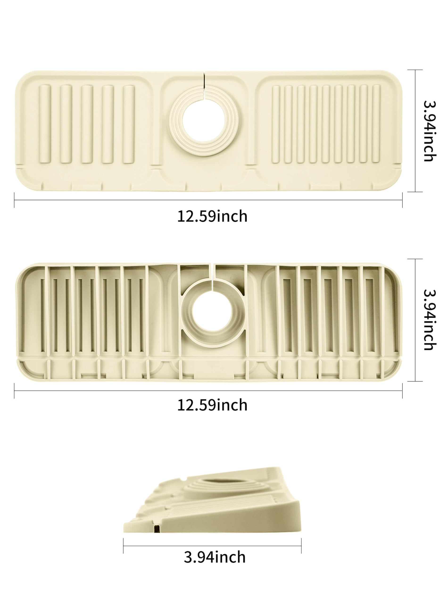 ARCLIBER Silicone Kitchen Sink Splash Guard with Drip Catcher Tray - 12.6