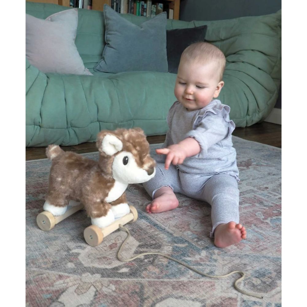 Willow Deer Pull Along Toy for Toddlers - Wooden Pull Toy for Kids by Little Bird Told Me - Perfect for Early Learning & Outdoor Play