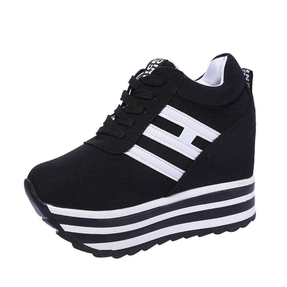 Sharemen Women's Casual Slip-On Platform Sneakers - Thick Sole Comfortable Sport Shoes for Walking, Running & Gym Workouts