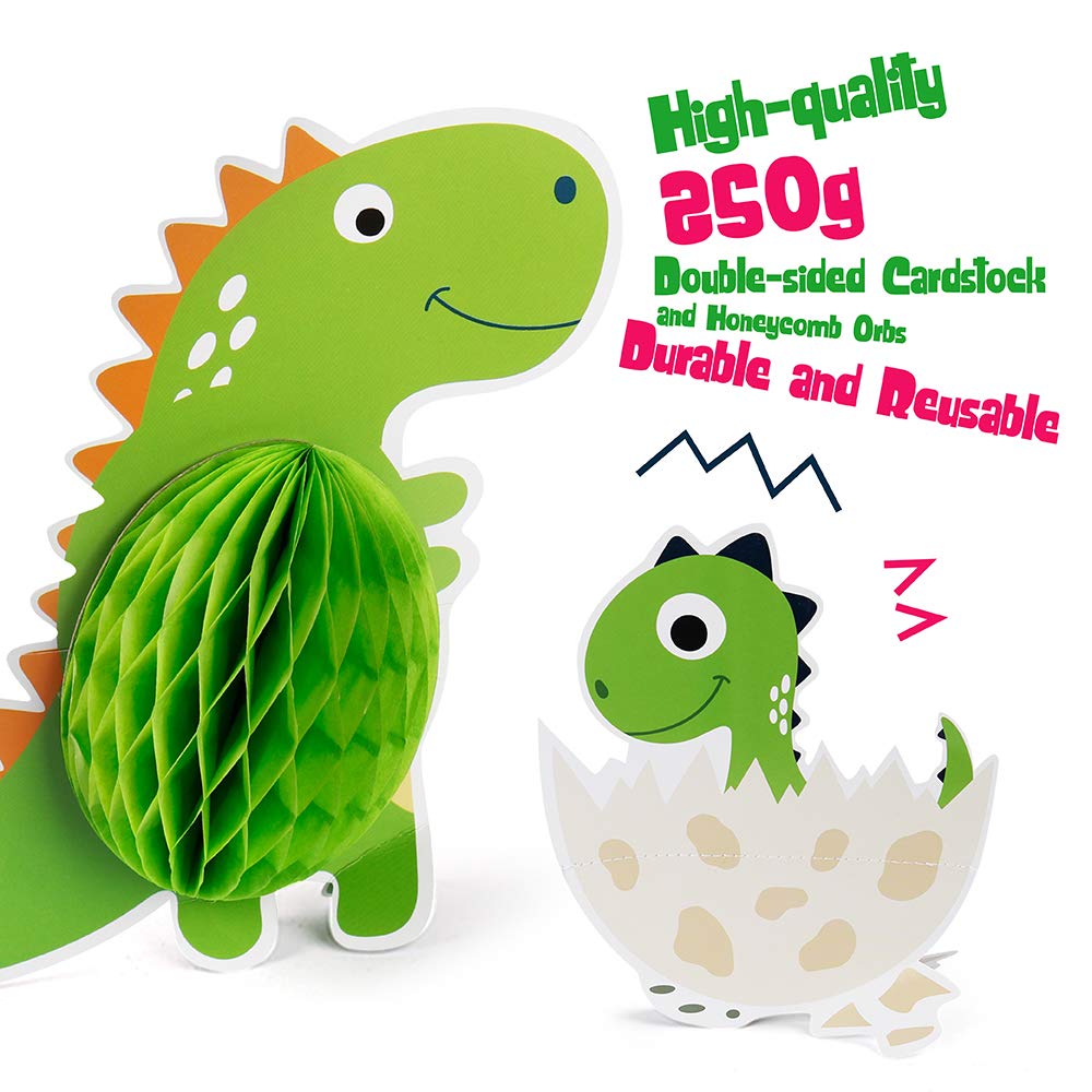 Dinosaur Party Decorations - 12-Piece Honeycomb Centerpieces for Kids Birthday, Baby Shower & T-Rex Theme Party | Table Toppers, Paper Decor, Dinosaur Party Supplies | Perfect for Classroom, Home Decor & Event Centerpieces