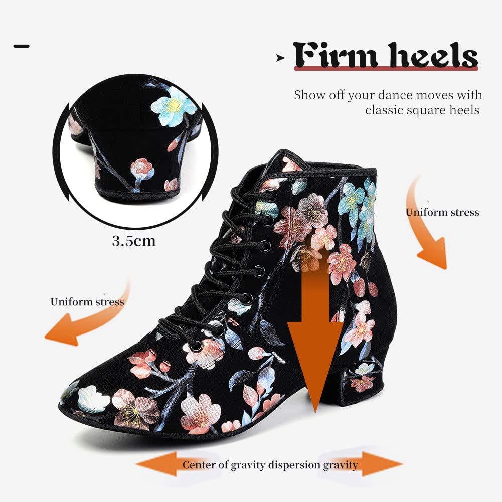 AOQUNFS Women's Latin Dance Shoes - Professional Ballroom Salsa Shoes with Lace-Up Design for Practice & Performance | Perfect for Salsa, Tango, Bachata & Dance Competitions