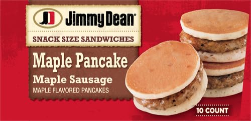 Jimmy Dean Snack Size Maple Pancake & Sausage Sandwiches - 10 Count Frozen Breakfast Sandwiches | Quick & Easy Morning Meal, On-the-Go Snack, Office Breakfast