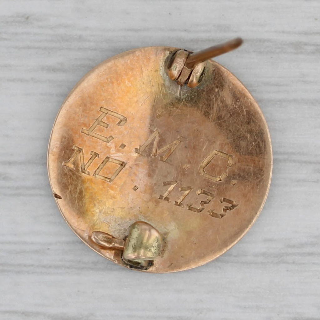 Antique 10k Gold Enamel Colonial Dames Member Pin - Vintage Collectible Jewelry for Historical Reenactments & Special Occasions