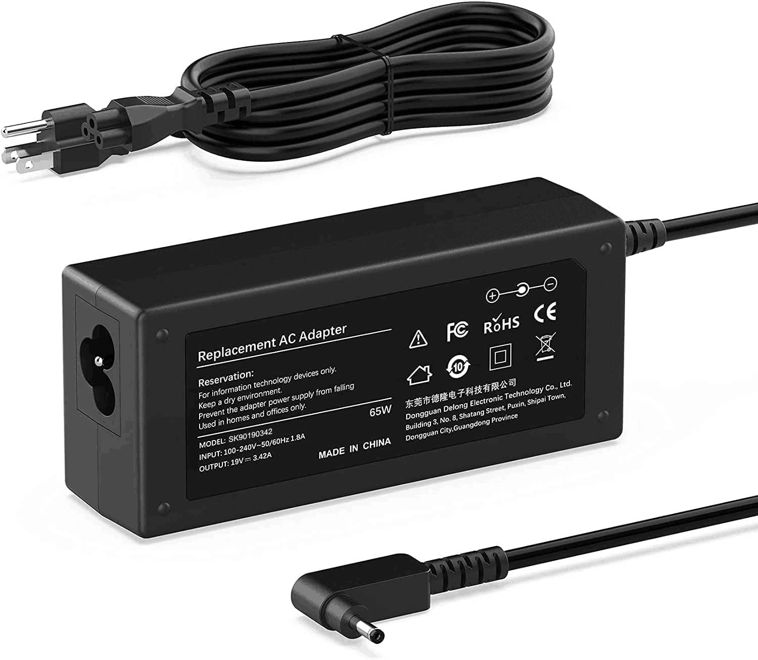 19V AC Adapter for Acer Aspire 5 A515-56/36UT/Slim A515-54/Swift 3/Spin 1 3 5/Chromebook C720 C740 - PA-1450-26 Replacement Laptop Charger Power Cord - Perfect for Home, Office & Travel Use